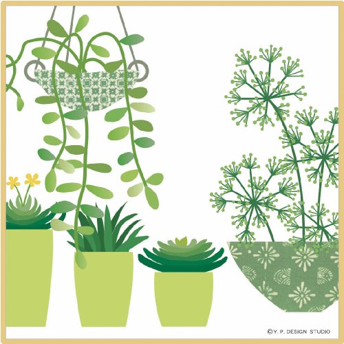 ユーパワー アートフレーム/植物 花 グリーン W22.5xH22.5cm