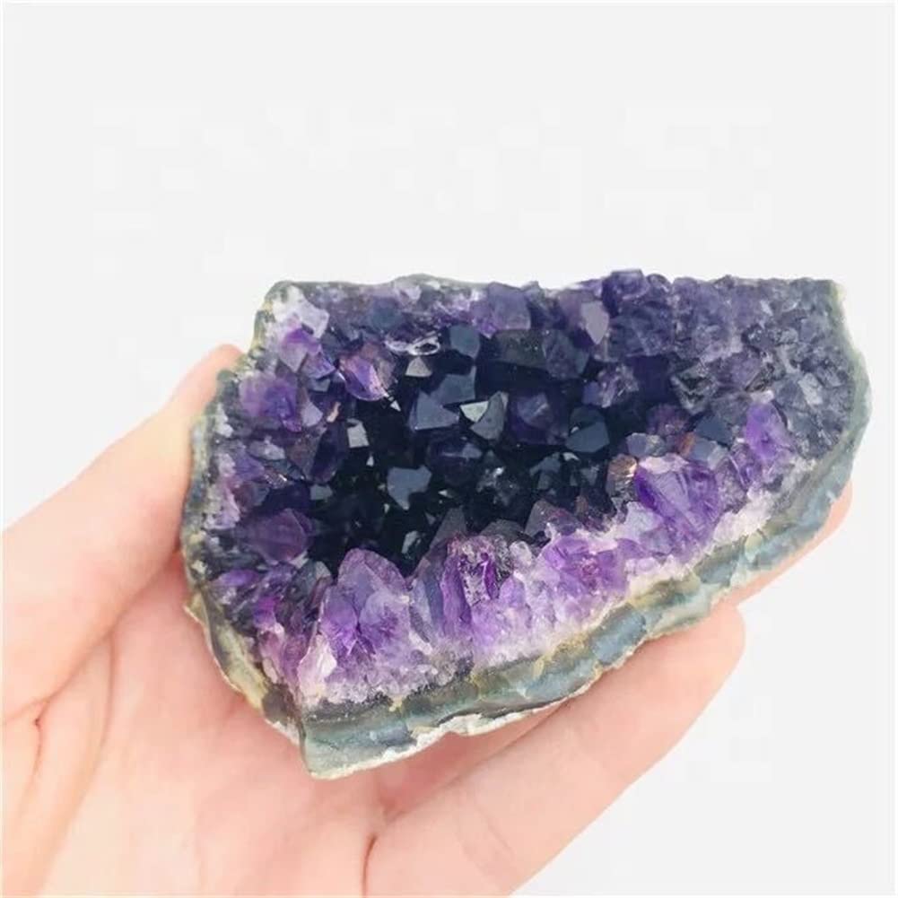 Lleno de Textura 1 Pieza 40g-55g púrpura Feng Shui Amatista Natural Cristal Cuarzo Drusy geoda racimo curación Piedra decoración Ornamento
