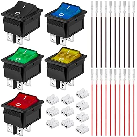 Xiatiaosann 5 Pcs Rocker Switch Set Cover