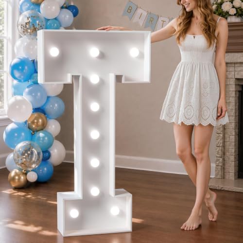 Image of Imprsv Marquee Letters 4 Feet Tall, Light Up Letters T Party Decorations