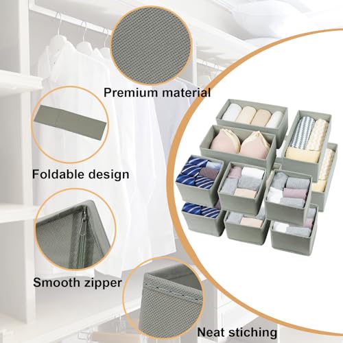 Fordonral-Drawer-Organizer-Clothes-Foldable-Fabric-Dresser-Organizer-Closet-Organizers-and-Storage-Box-for-UnderwearFolded-ClothesBaby-ClothingSocksBraTowelsTies6M6SGray