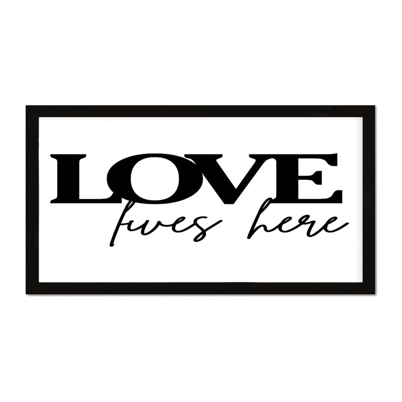 Décoration murale Love Lives Here en bois rustique peinte pour porche 30x55 cm