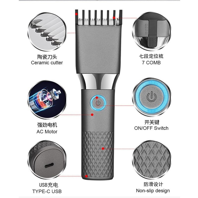 Household-Hair-Clippers-Ceramic-Knives-Lithium-Rechargeable-Electric-Push-Clippers