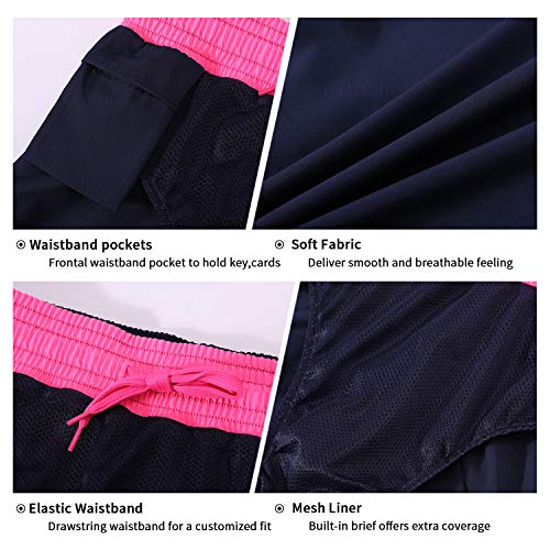CQC Women\'s Workout Shorts Athletic Sports Active Running Shorts with Mesh Liner Black M