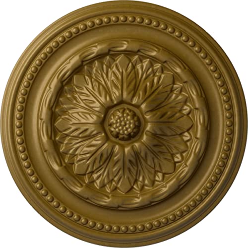 Image of Ekena Millwork CM15CHGLS 15-3 /4 inch x 1-7 /8 inch Chester Ceiling Medallion, Gold