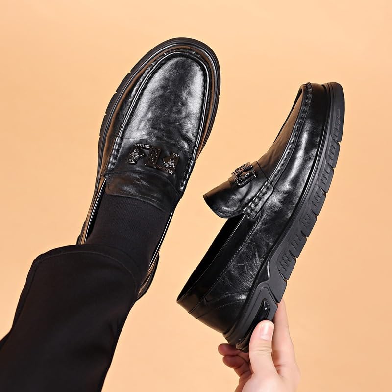 Premium Calfskin Leather Men's Penny Loafers for Business Meetings & Corporate Events, Classic Dress Shoes3