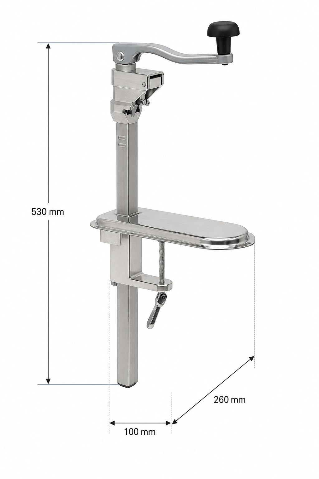 Vogue Ouvre-boîte en acier inoxydable 530 x 100 x 260 mm