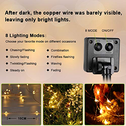Brizled 2-Pack Solar String Lights (132ft, 400 warm-white LEDs, 8 modes) — view 3