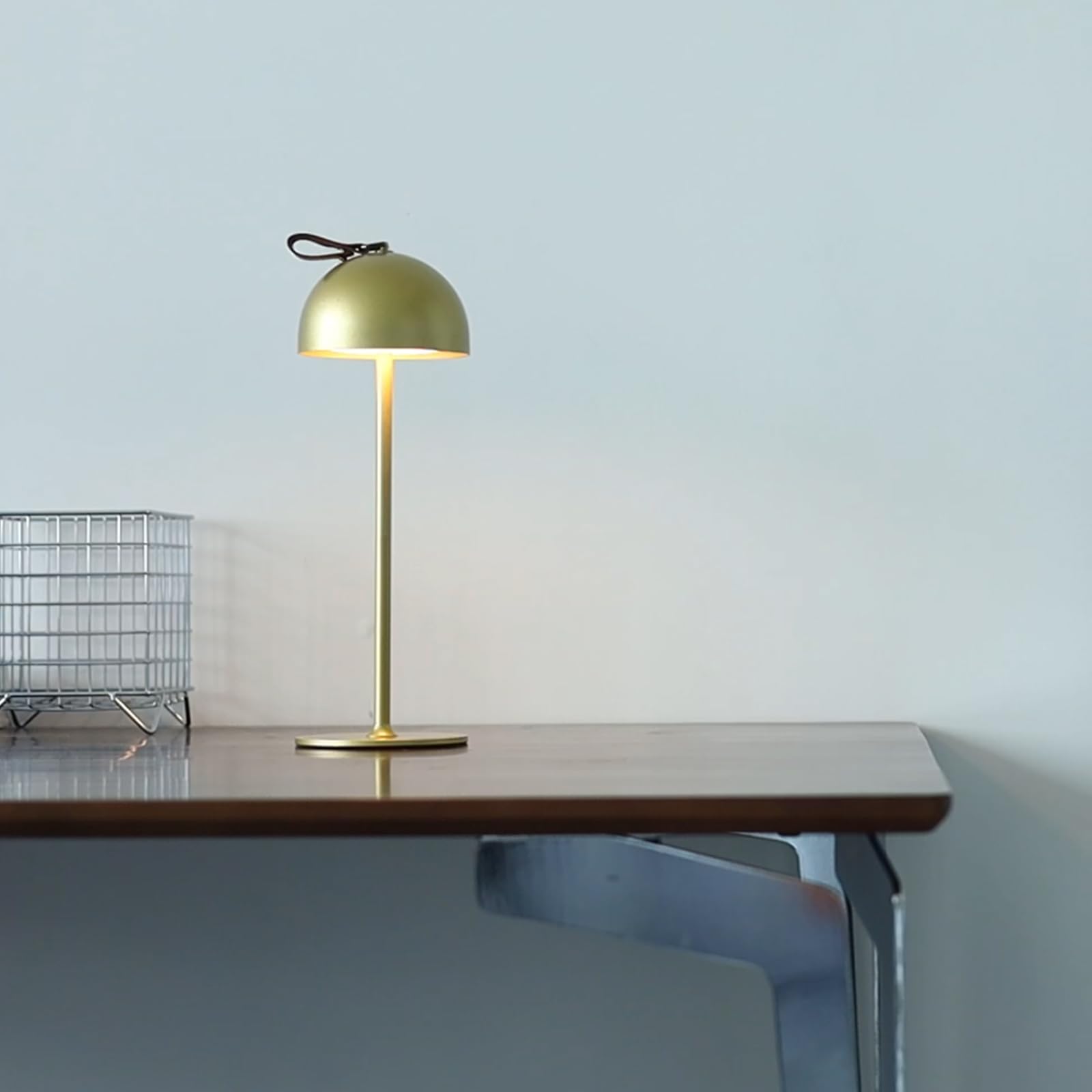DEELUX 1 Piece Table Lamp Gold 2psc, Golden Hemisphere, 2 piece - Image 3