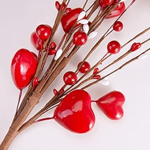 6 PCS Red White Heart and Berry Picks, Artificial Berry Flowers for Wedding Floral Arrangement Wreath Table Centerpiece 6 PCS Red White Heart and Berry Picks Artificial Berry Flowers for Wedding Floral Arrangement Wreath Table Centerpiece