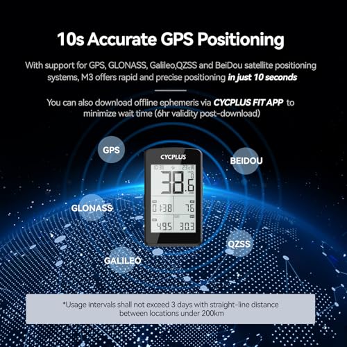 Cycplus Bike Computer Gps Wireless, Ant+ Cycling Computer Gps With Bluetooth, 2.8" Lcd Screen,100+ Hours Battery Endurance Bike Speedometer With Auto Backlight IP67 Waterproof - 3