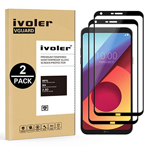 ivoler [2 Unidades] Protector de Pantalla para LG Q6 / LG Q6+ / LG Q6 Plus, [Cobertura Completa] Cristal Vidrio Templado Premium, [Dureza 9H] [Anti-Arañazos] [Sin Burbujas]