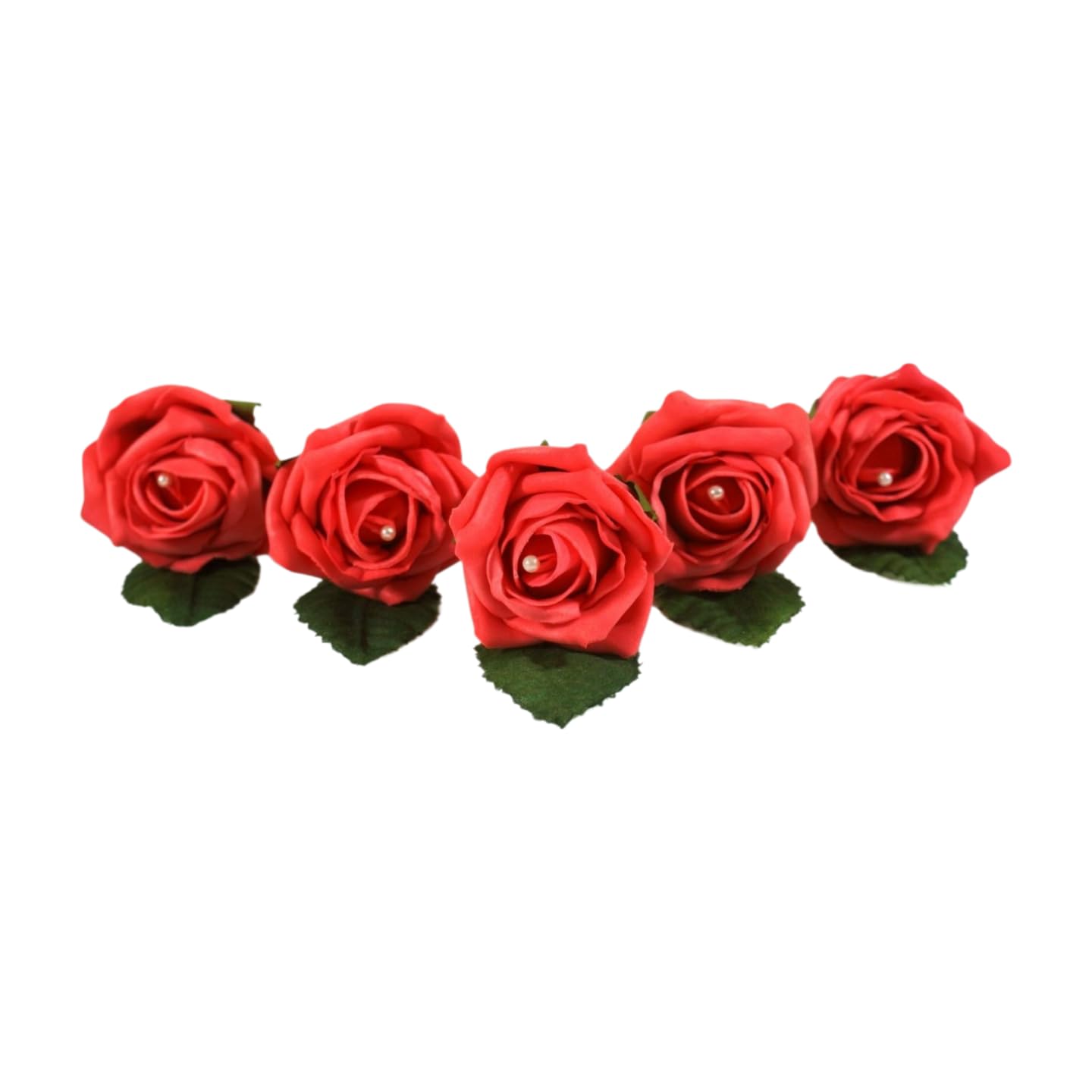 Shimmer-hj 20 Coral Handmade Rose Buttonholes with Pearl - Artificial Flower Boutonniere & Corsage for Weddings, Proms, Bride, Groom, Bridesmaid & Guests โ image 1