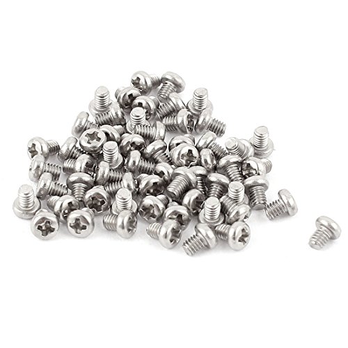 Image of uxcell M2.5 x 3mm 304 Stainless Steel Phillips Round Head Screws Bolt 60pcs
