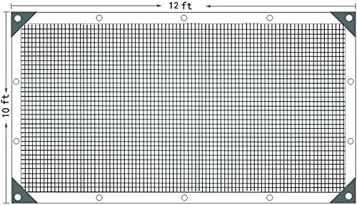 90% Shade Cloth 10 Ft X 12 Ft Shade Tarp Black Taped Edge With Grommets #TOP1