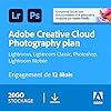 Adobe Creative Cloud 20GB: Photoshop & Lightroom|1 an|PC/Mac|Téléchargement