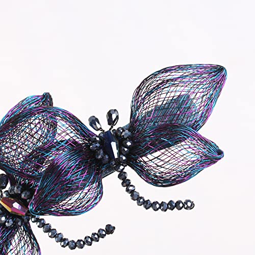 Mistofu Copper Wire Metal Bow Hair Clips-Hand-Woven Barrettes Hair Accessories,Hair Barrettes For Women Thick Hair (Purple1) #TOP4