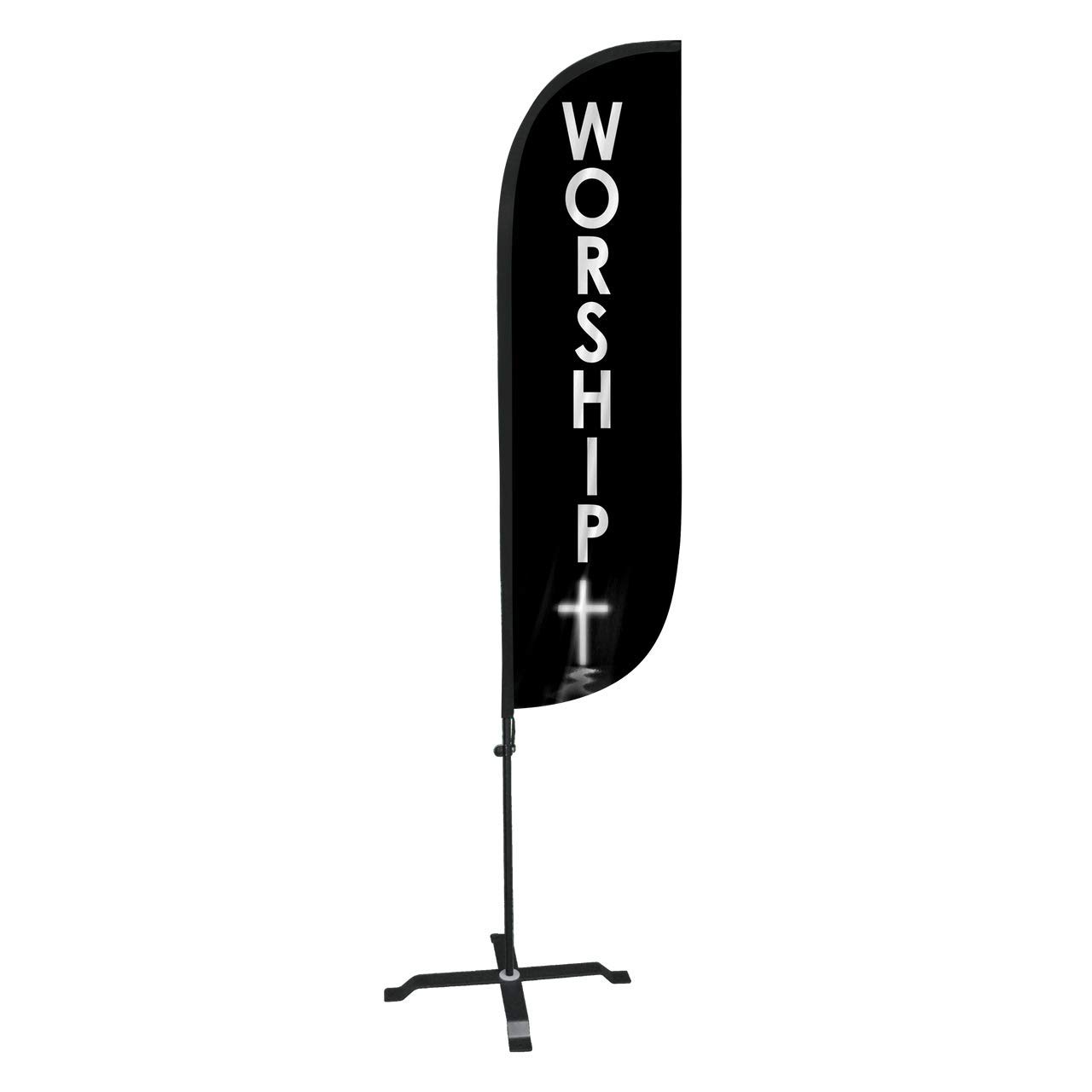 Photo 1 of LookOurWay Worship Church Themed Feather Flag Complete Set with Poles & X-Stand, 5-Feet