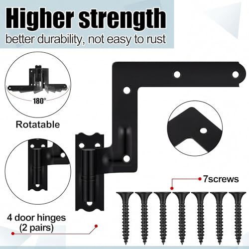 Image of Moxweyeni 4 Pack (2 Pair) Steel Blind Shutter Hinges 1-1 /16 inch with S Hook