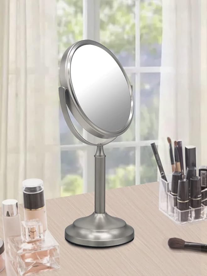 Espejo de Maquillaje de Mesa de Acero Inoxidable 1X/3X Giratorio miniatura 2