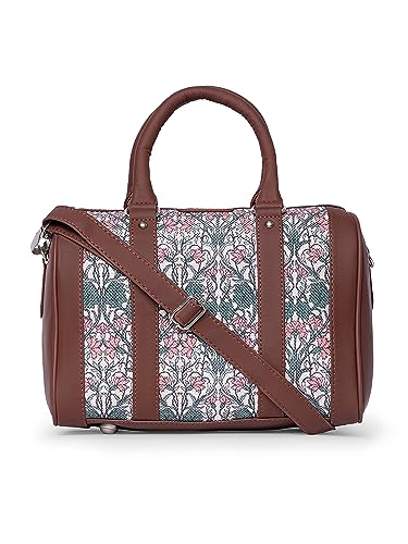 Image of ZOUK Printed Vegan Leather Handmade Women's Handbags with double handles and detachable Sling Strap