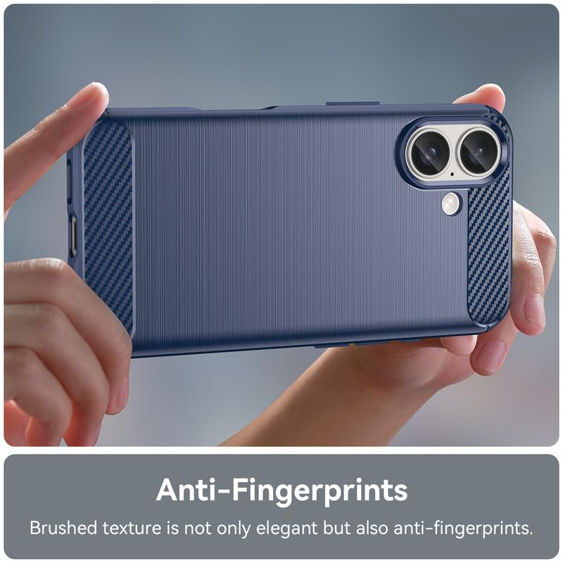 Image of Hybrid Carbon Fiber Back Case for iPhone 16 (Blue)