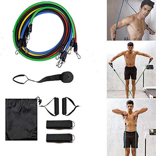 BEILEI CREATIONS 11pcs Premium Resistance Bands Set, Workout Bands.for Resistance Training, Legs Ankle Straps for Resistance Training.Physical Therapy,Home Workouts, Yoga, Gym Training.
