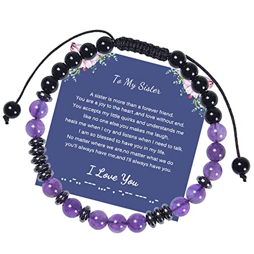 Musihy Pulseras de Mostacillas, Pulsera Cicret Pulsera Código Morse Brazalete Sister-Moss de 6 MM Longitud 17CM