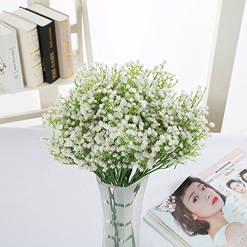 Lnhomy 10 Pcs Baby Breath Artificial Flowers Fake Real Touch Gypsophila Plants For Wedding Party Home Diy Garden Decoration, (Cream) #TOP2