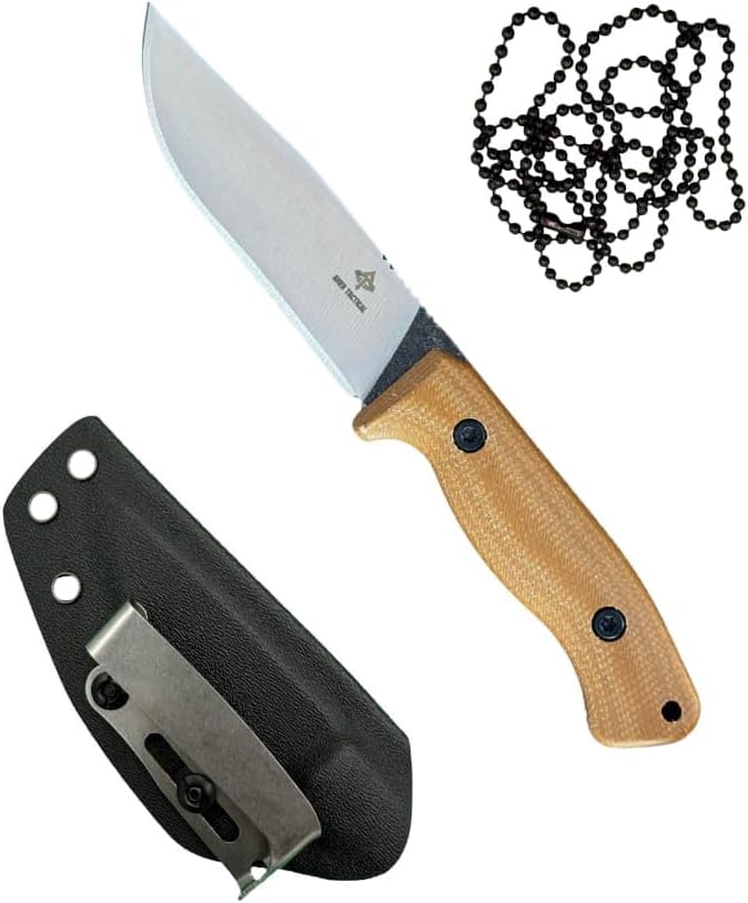 Fixed Blade, 3D Micarta Scales, EDC With Kydex Sheath, Ideal for Skinning, Survival, Camping, Hunting & Outdoors, Tactical Full Tang Knife (B_011)