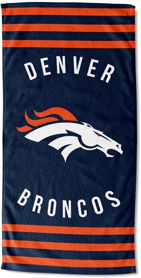 Image of Northwest NFL Denver Broncos Unisex-Adult Beach Towel, 30 inch x 60 inch, Stripes (Pack of 6)