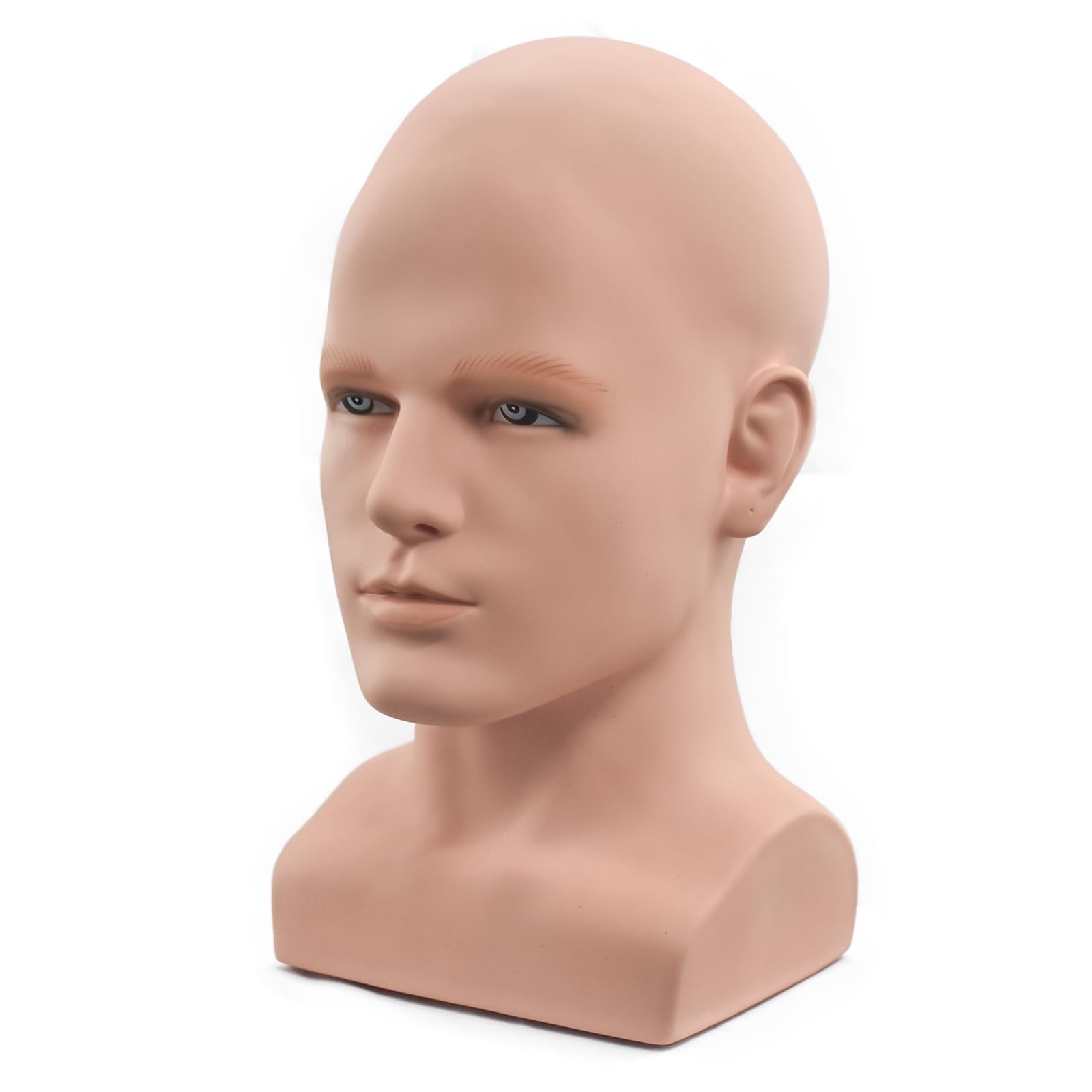 Cabeza de maniquí de hombre Cabeza de maniquí profesional para exhibición Pelucas Sombreros Auriculares Máscara Gafas de sol Joyería y Scravat Soporte de exhibición (UK-90guangtou)