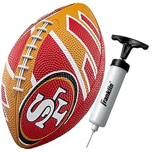 Franklin Sports NFL San Francisco 49ers Football – Youth Football – Mini 8.5″ Rubber Football – Perfect for Kids – Team Logos and Colors!