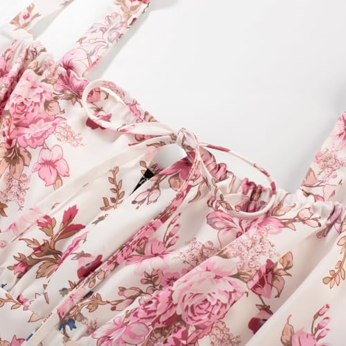 Image of Scarlet Darkness Women's Floral Midi Dress Corset Sundresses 2026 Summer Spring Vacation Milkmaid Dresses