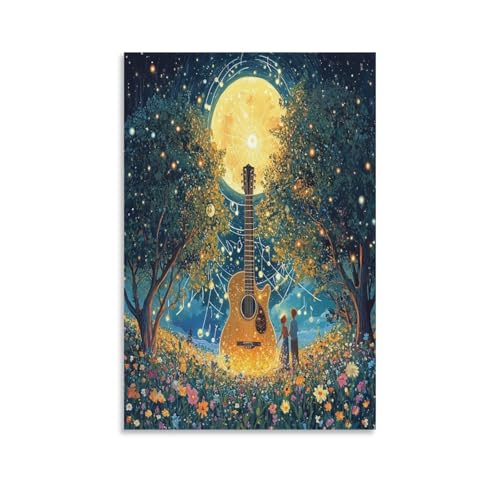 Guitarra cuadro en lienzo moderno poster decorativo para pared de casa