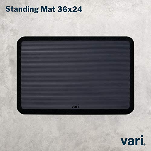 Image of Vari Standing Mat 36x24 (VariDesk) - Anti Fatigue Non-Slip Mat - Standing Desk Accessory, Cushioned for Comfort - Perfect for Home, Office, or Kitchen Indoor Floor - Black