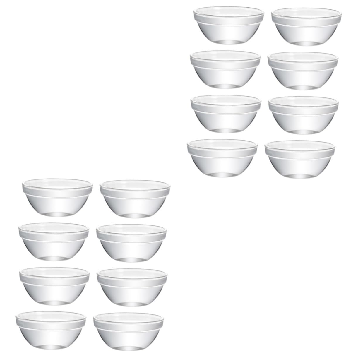 BESTonZON 16 pcs Bozai Cake Bowl fruit jelly mini food round container with lid glass cereal bowls dessert serving bowl ramekins 4 oz jelly glass bowl kitchen gadgets mousse bowl with cover