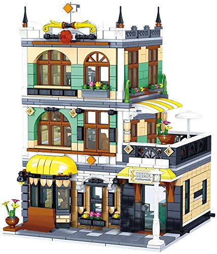 LAKIOMZ Modular Haus Bausets, 4 in 1 Architektur Bauset, 5150 Teile Blöcke und 12 Minifiguren, Kompatibel mit LEGO – Bild 4