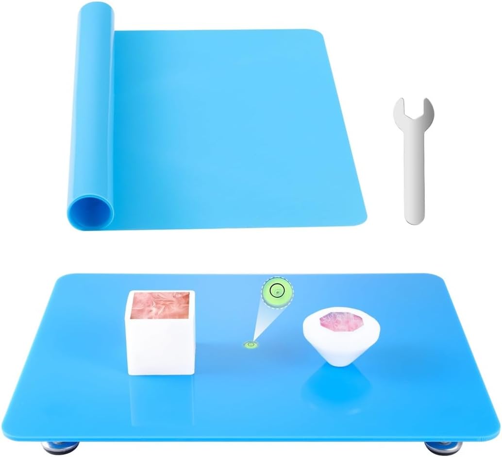 Adjustable Resin Leveling Table With Silicone Mat For Epoxy Resin Crafting, 16 X 12 Resin Board For Diy Art, Painting & Acrylic Pouring