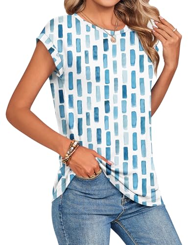 Image of Zeagoo Womens Tops Summer Casual Cap Sleeve Tshirts Shirts Business Dressy Spring Fashion Outfits Trendy Clothes