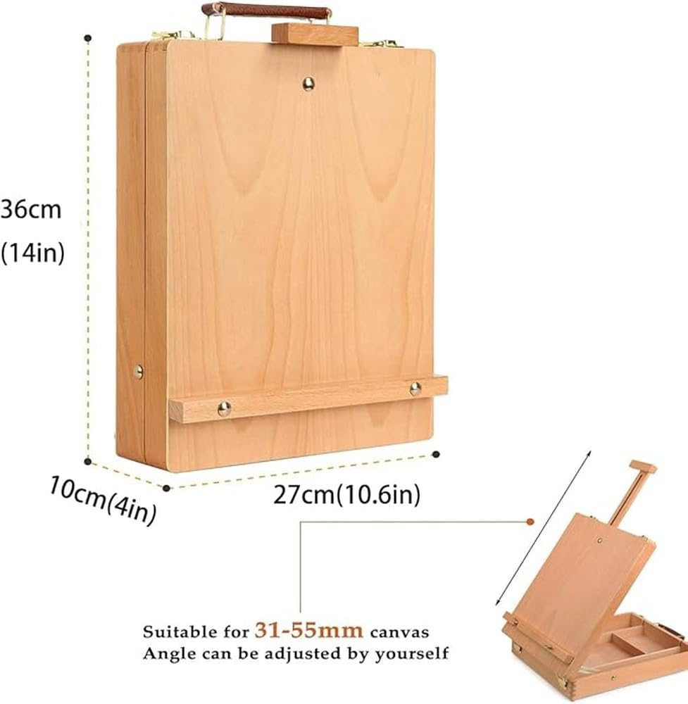 Cavalletto da pittura da tavolo regolabile, scatola per schizzi con