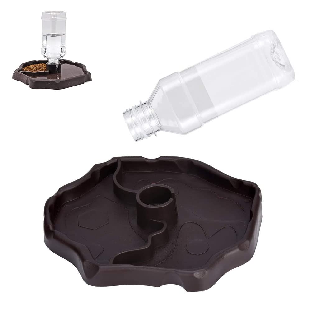 Srcasy Cuenco para Reptiles, Dispensador de Agua para Reptiles, Botella de Agua para Reptiles, Alimentador de Agua para Reptiles, Botella de Agua de Reptil, para Tortuga Lagarto Gecko