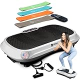 LifePro Vibration Plate Exercise Machine - Whole Body Workout Vibration Fitness Platform w/ Loop Bands - Home Training Equipment for Weight Loss & Toning - Remote, Balance Straps, Videos & Manual