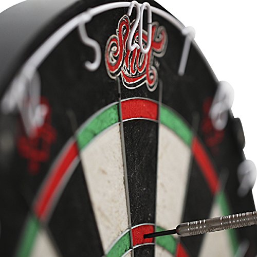 Shot! Darts Darts Outlaw Steel Tip Dartboard-Bladed Bristle Board-Official Competition Size-Self Healing Sisal-Reduced Bounce Outs-Staple Free Bullseye #TOP2
