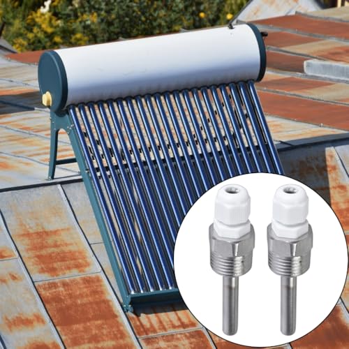 Set Mit 2 Tauchhülsen Aus Edelstahl Schutzrohre 8 X 50 Mm Mit 1/2-Zoll Gewinde Für Wasserdichte Temperatursensoren