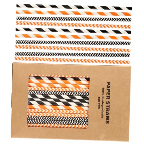 Set de 100 pitillos de papel Kraft para Halloween miniatura 1
