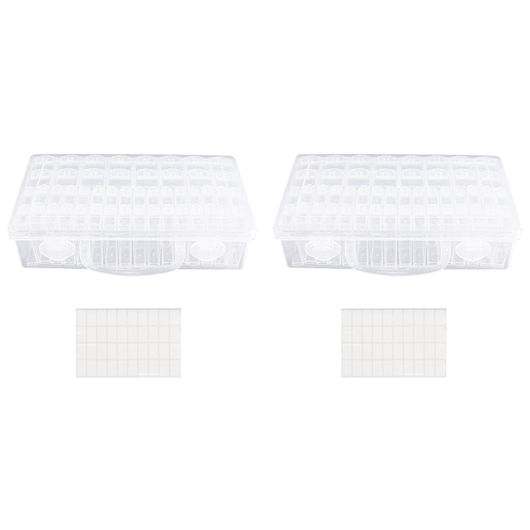 Hndhbfgrt 2X 48 Compartment Storage Box Clear Seed Bead Organizer Small Removable Container with Lid