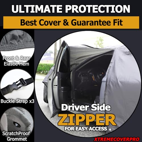 Image of All Weather Waterproof car Cover Good for rain Snow uv Protection dust Sport Sedan GTO MAZDA6 Mustang Camaro M5 RC A5 M3 Q50 M8 Thunderbird Gray