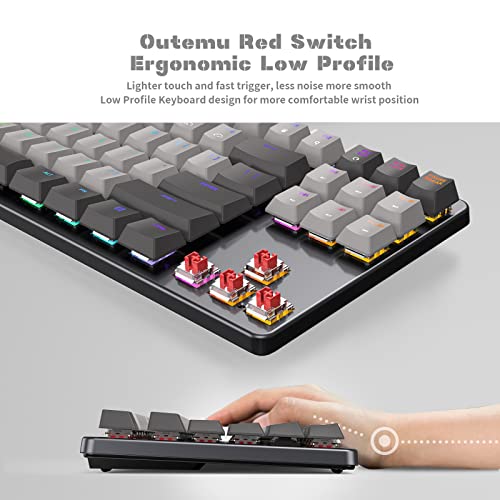 Image of CIDOO 87 Keys Rgb Mechanical Keyboard,Low Profile Gaming Keyboard With Aluminum Housing,Tkl Hot-Swappable Ultra-Slim 80 Percent Keyboard For Gaming And Work,Compatible With Windows System,Wired,Black