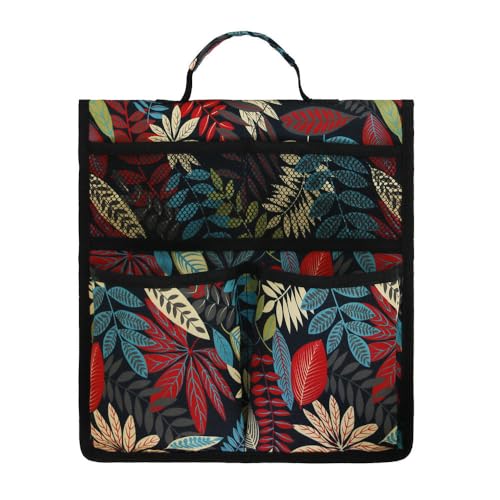 Bolsa de ferramentas de jardim portátil dobrável durável bolsa de armazenamento de ferramentas de ajoelhamento para jardinagem e tarefas ao ar livre padrão de folha vermelha